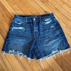 American Eagle Outfitters Blue Distressed Denim Cutoff Shorts